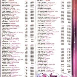 Daily specials menu Daily specials menu