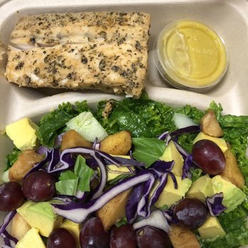 The Greenery Cafe - Kale Salad with Mahi Mahi - Salad Near Me - Lihue, Hawaii The Greenery Cafe - Kale Salad with Mahi Mahi - Salad Near Me - Lihue, Hawaii