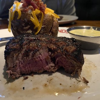 J. Alexander's - Filet Mignon, cooked medium - worlds best baked potato - Steakhouses Near Me - Louisville, Kentucky J. Alexander's - Filet Mignon, cooked medium - worlds best baked potato - Steakhouses Near Me - Louisville, Kentucky