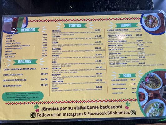 Menu photo 6 5 Rabanitos Chicago, IL