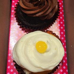 Smallcakes Cupcakery and Creamery - Top: Chocolate. Bottom: Lemon Drop.