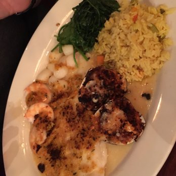 Jackson's Restaurant - Shrimp, scallops, sole and clam with sautéed spinach and rice - American Near Me - Commack, New York Jackson's Restaurant - Shrimp, scallops, sole and clam with sautéed spinach and rice - American Near Me - Commack, New York