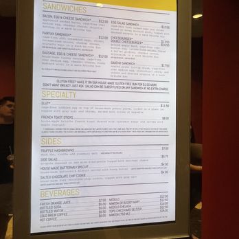 Eggslut - Menu in the hallway to decide while waiting. Worth the wait! - Breakfast & Brunch Near Me - Las Vegas, Nevada