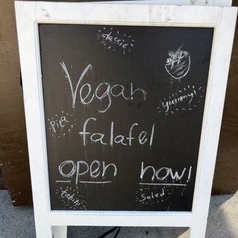 Hamitbach - a chalk board with a sign that says,'vegg is the fastest open now ' - Wraps Near Me - San Diego, California