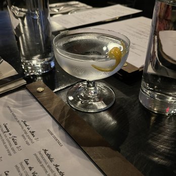 Grisette - Martini in a beautiful antique glass - French Near Me - Richmond, Virginia Grisette - Martini in a beautiful antique glass - French Near Me - Richmond, Virginia
