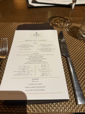 Menu photo 1 Oak Steakhouse Charlotte, NC