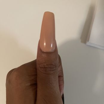 Positive Nails Salon - A close up of one of the crooked nails - Nail Salons Near Me - Lithonia, Georgia