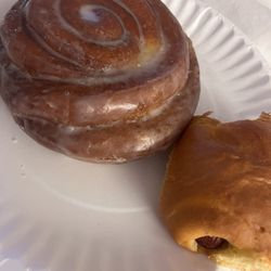 Cinnabon donut and Kolache