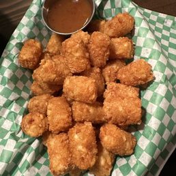 Tater tots with habanero honey Tater tots with habanero honey