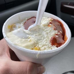 Small street corn with everything Small street corn with everything