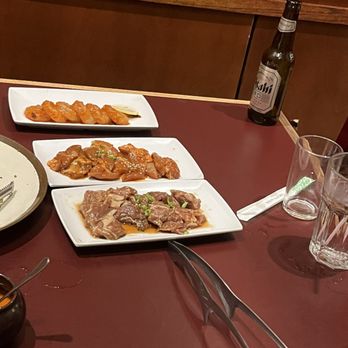 BBQ Garden Korean Restaurant - Shrimp in the back, chicken in the middle, not sure what's in the front sorry! - Korean Near Me - Houston, Texas BBQ Garden Korean Restaurant - Shrimp in the back, chicken in the middle, not sure what's in the front sorry! - Korean Near Me - Houston, Texas