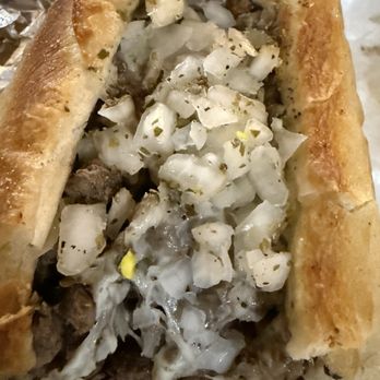 Ernie's Famous Subs - Pepper Steak Sub with an excessive amount of onions - Sandwiches Near Me - Greenville, North Carolina