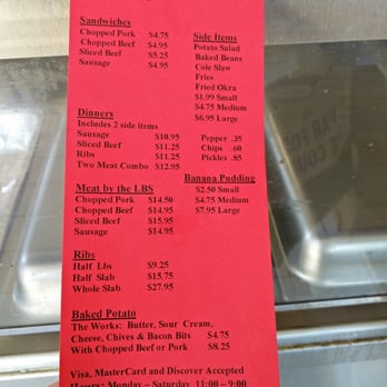 Slab's BBQ - Menu - Barbeque Near Me - Mesquite, Texas