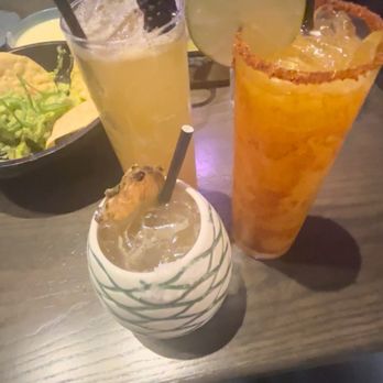 CT Reforma Taqueria - Pineapple drink, mango drink and passion fruit margarita - Mexican Near Me - Atlanta, Georgia
