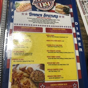 Americana Diner & Restaurant - Menu dinner special - Diners Near Me - Middletown, New York Americana Diner & Restaurant - Menu dinner special - Diners Near Me - Middletown, New York