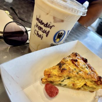 Prayer Box Cafe - Lavender Honey Chai -  So good!  and the Cheesy Spinach Quiche was amazing!  loved the fresh raspberry as well! - Coffee & Tea Near Me - Shawnee, Kansas