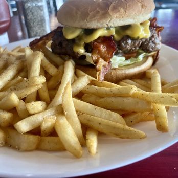 Joey's Bar and Grill - Perfect shoestring french fries and an awesome bacon cheeseburger. - American Near Me - Sherwood, Arkansas Joey's Bar and Grill - Perfect shoestring french fries and an awesome bacon cheeseburger. - American Near Me - Sherwood, Arkansas