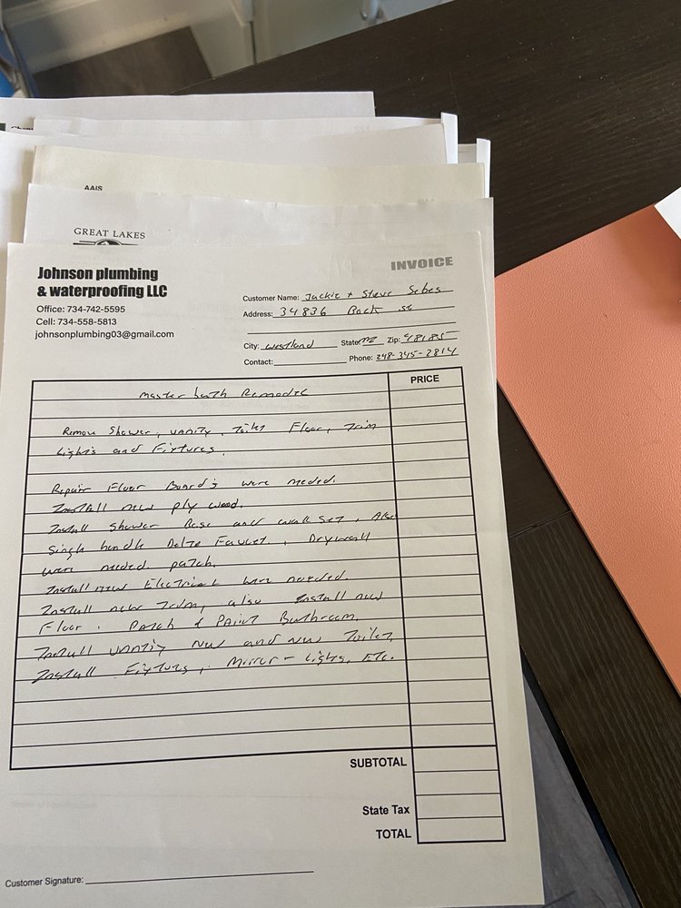 Slide of Johnson plumbing & waterproofing