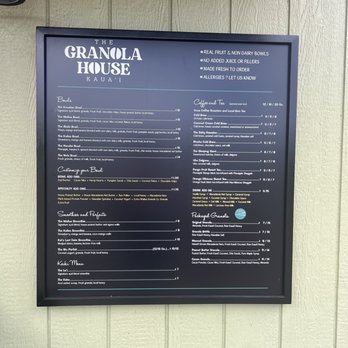 The Granola House - Menu - Acai Bowls Near Me - Lihue, Hawaii The Granola House - Menu - Acai Bowls Near Me - Lihue, Hawaii