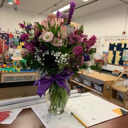 This floral arrangement with delivery was under $60.