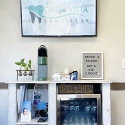 Linda Vista Dentistry - Sweet complimentary coffee and water stand.