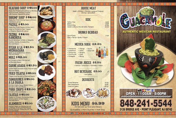 Menu photo 1 El Guacamole Authentic Restaurant Point Pleasant, NJ Menu photo 1 El Guacamole Authentic Restaurant Point Pleasant, NJ