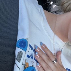 Newcastle Nails & Spa - Blue french chrome nails