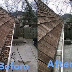 Gutter Cleaning before & after