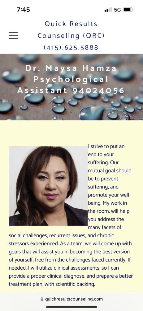 Maysa Hamza Immigration and Psychological Reports - child therapist in Oakland, CA