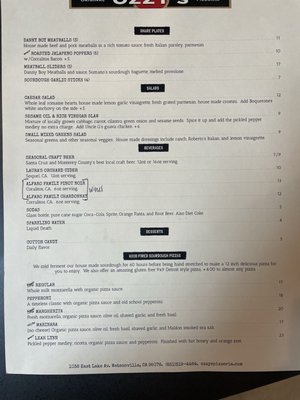 Menu photo 5 Ozzy's Pizzeria Watsonville, CA Menu photo 5 Ozzy's Pizzeria Watsonville, CA