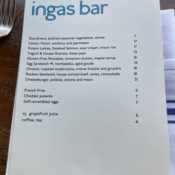 Ingas Bar - Menu - New American Near Me - Brooklyn, New York Ingas Bar - Menu - New American Near Me - Brooklyn, New York