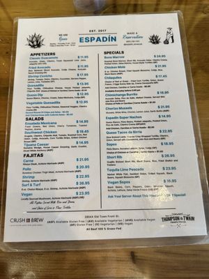 Menu photo 6 Espadín Temecula, CA