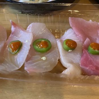 Akino - Take out lid. Red Snapper Jalapeno & Yellowtail Jalapeno. - Sushi Bars Near Me - Elmhurst, New York Akino - Take out lid. Red Snapper Jalapeno & Yellowtail Jalapeno. - Sushi Bars Near Me - Elmhurst, New York