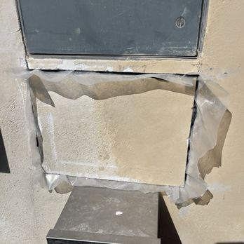 Kerry's Patching - Cut out area that needed to be stuccoed - Drywall Installation & Repair Near Me Kerry's Patching - Cut out area that needed to be stuccoed - Drywall Installation & Repair Near Me