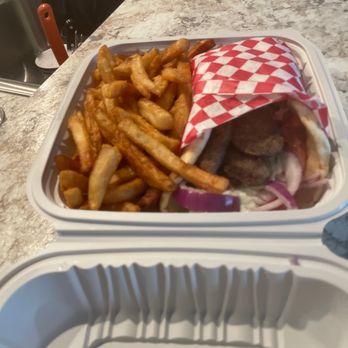Sunrise Eatery - Gyro Sandwich with fries - American Near Me - Zephyrhills, Florida Sunrise Eatery - Gyro Sandwich with fries - American Near Me - Zephyrhills, Florida