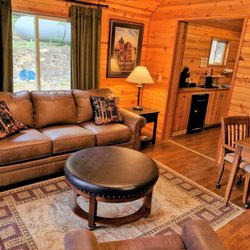Cornucopia Lodge - Living room with pull out bed sofa