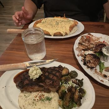 Moonshine Grill - NY strip and chicken fried steak - Southern Near Me - Austin, Texas