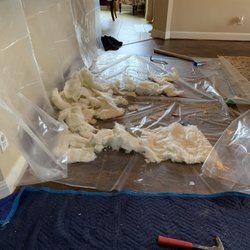 SERVPRO - Wet insulation that has been removed