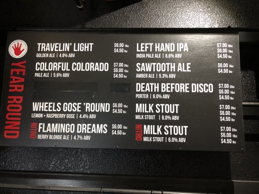 Menu photo 1 Left Hand Brewing Company Longmont, CO Menu photo 1 Left Hand Brewing Company Longmont, CO