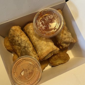 Eggroll Masters - Green chile cheese quesadilla, beef enchilada and traditional egg rolls with sweet chile and el pato cream cheese sauces. - Food Trucks Near Me