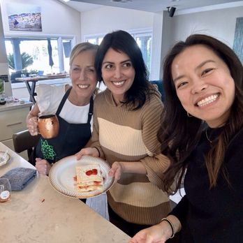 Eatsies - Part of the team with one of the strawberry napoleon - Cooking Schools Near Me Eatsies - Part of the team with one of the strawberry napoleon - Cooking Schools Near Me