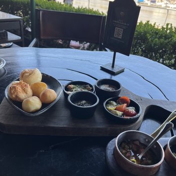 Cabaña Las Lilas - Bread and sauces (bread is 11/10 rating) - Steakhouses Near Me - Buenos Aires, C