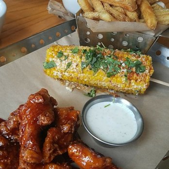 Chili's Grill & Bar - Honey chipotle chicken crispers with street corn and fries. - Bars Near Me - Sherman, Texas
