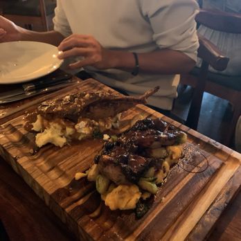 Rustico - Combo platter of lamb chops, duck, potatoes, with a blueberry reduction. - Italian Near Me - Oak Park, Illinois