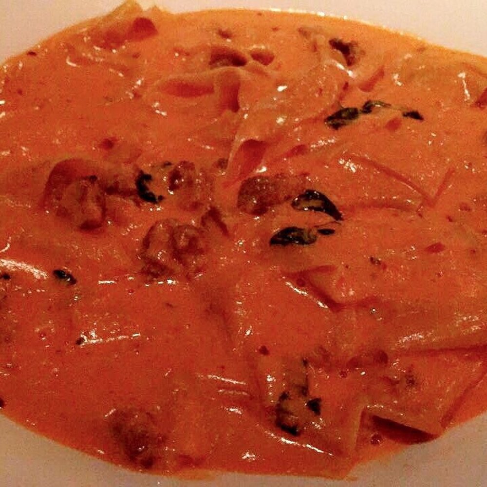 Carmine's - housemade square noodles + vodka sauce + crumbled sausage. amazing - Italian Near Me - Chicago, Illinois Carmine's - housemade square noodles + vodka sauce + crumbled sausage. amazing - Italian Near Me - Chicago, Illinois