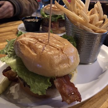 Burger District  - Bacon Cheeseburger and regular fries - Burgers Near Me - Arlington, Virginia