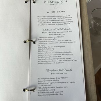 Chapelton Vineyards - Menu - Wineries Near Me - Washington, Texas Chapelton Vineyards - Menu - Wineries Near Me - Washington, Texas
