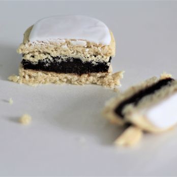 Alfa Bakery - Vegan & Gluten Free Orange Blossom Alfajor!  One of the flavors available in the Boxes of 4 or 6. - Bakeries Near Me - San Diego, California