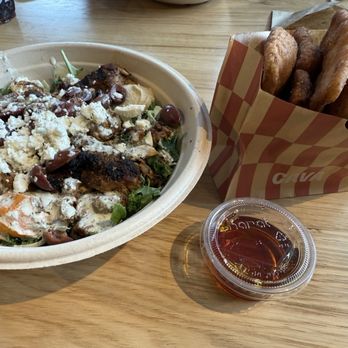 CAVA - Pita chips and salad - Mediterranean Near Me - Denver, Colorado