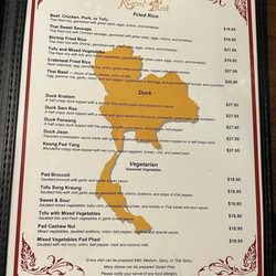 Kwan Thai - Fried rice, duck, and vegetarian options